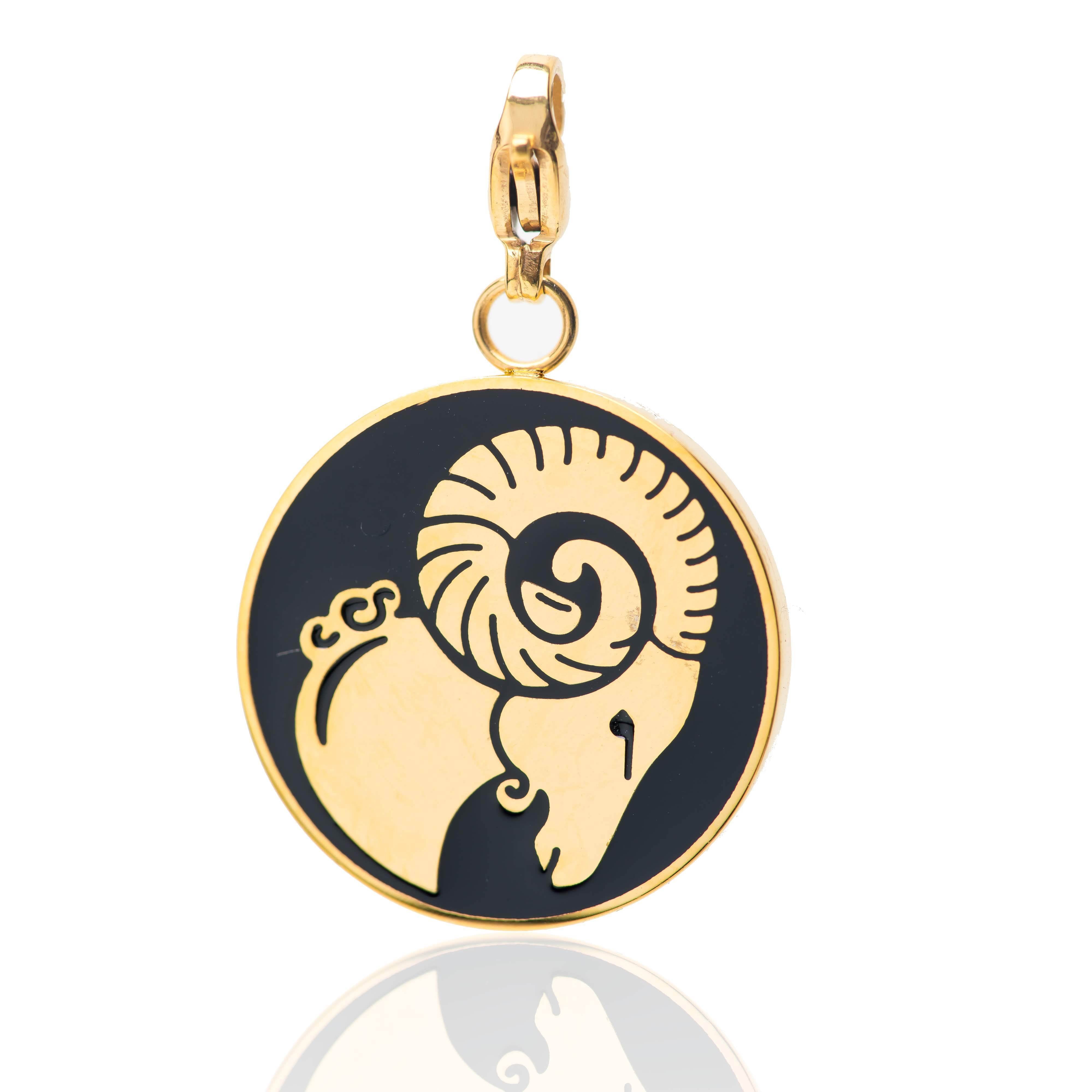 Aries Zodiac Sign Medallion Necklace