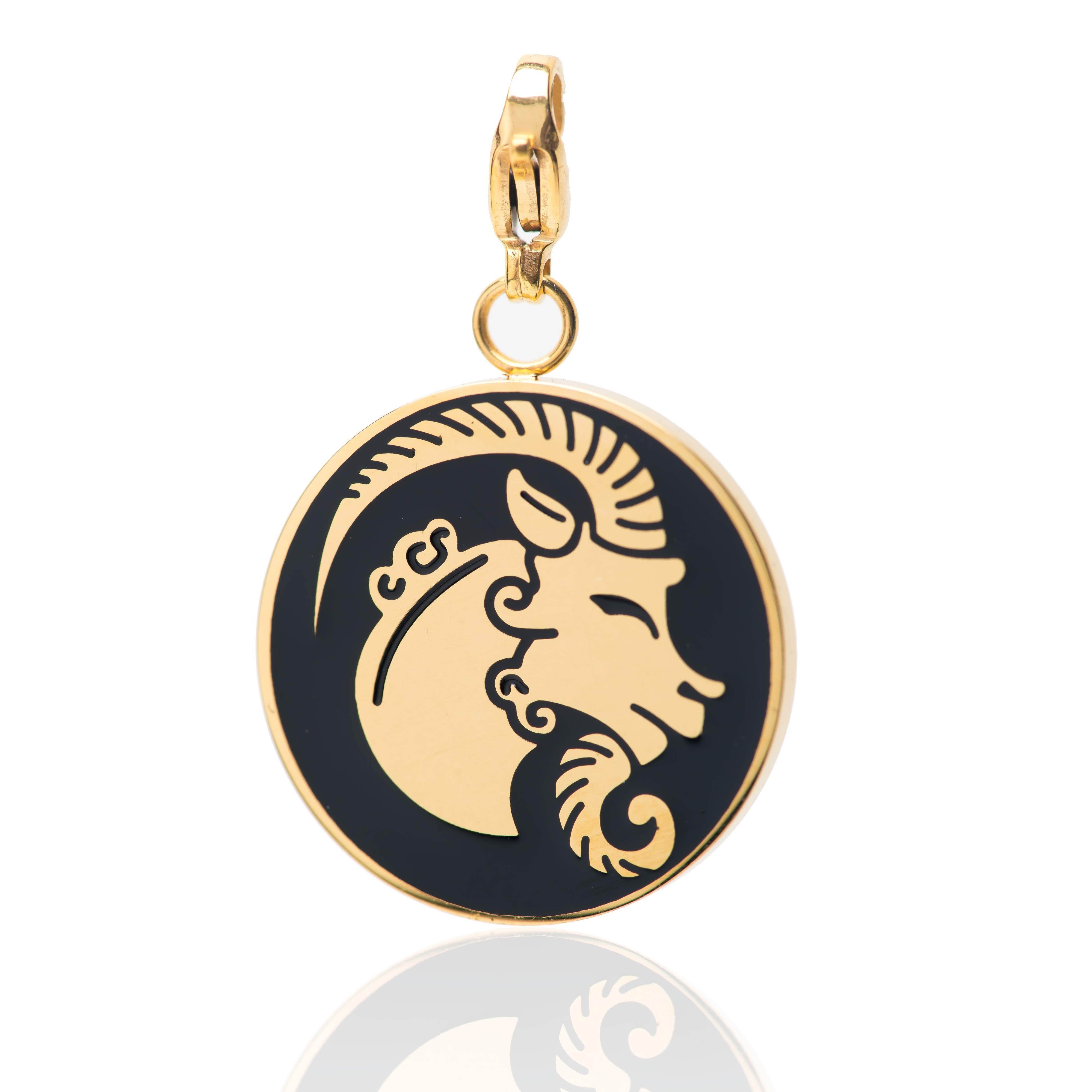 Capricorn Zodiac Sign Medallion Necklace