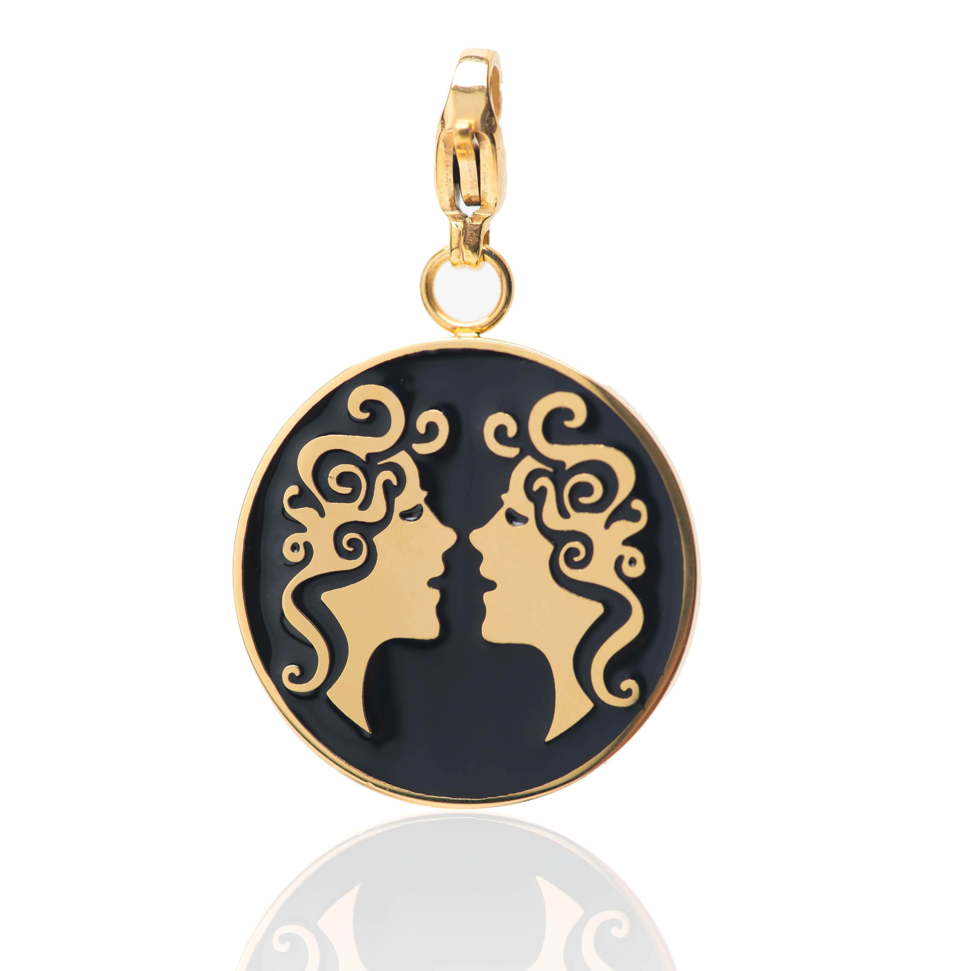 Gemini Zodiac Sign Medallion Necklace