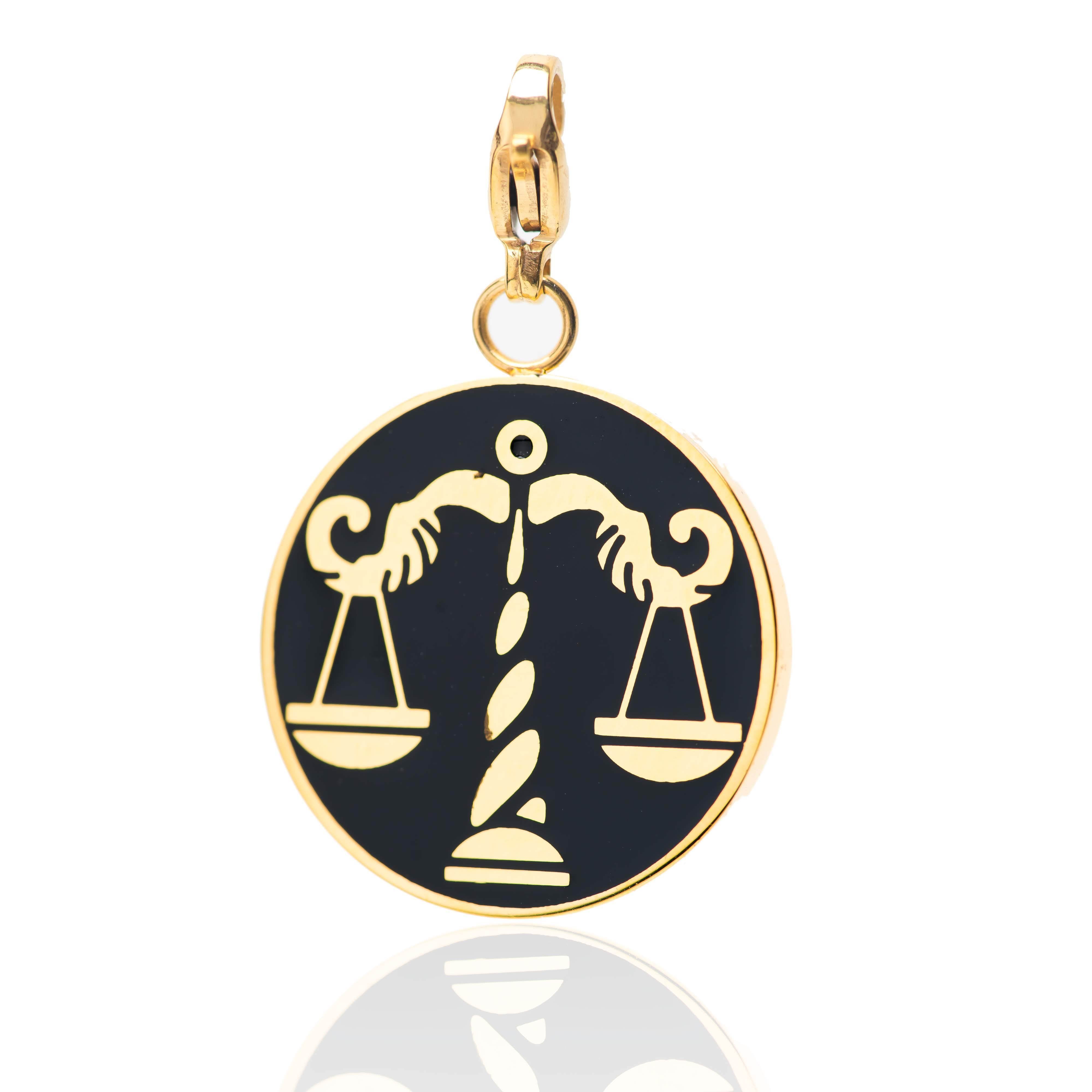 Libra Zodiac Sign Medallion Necklace