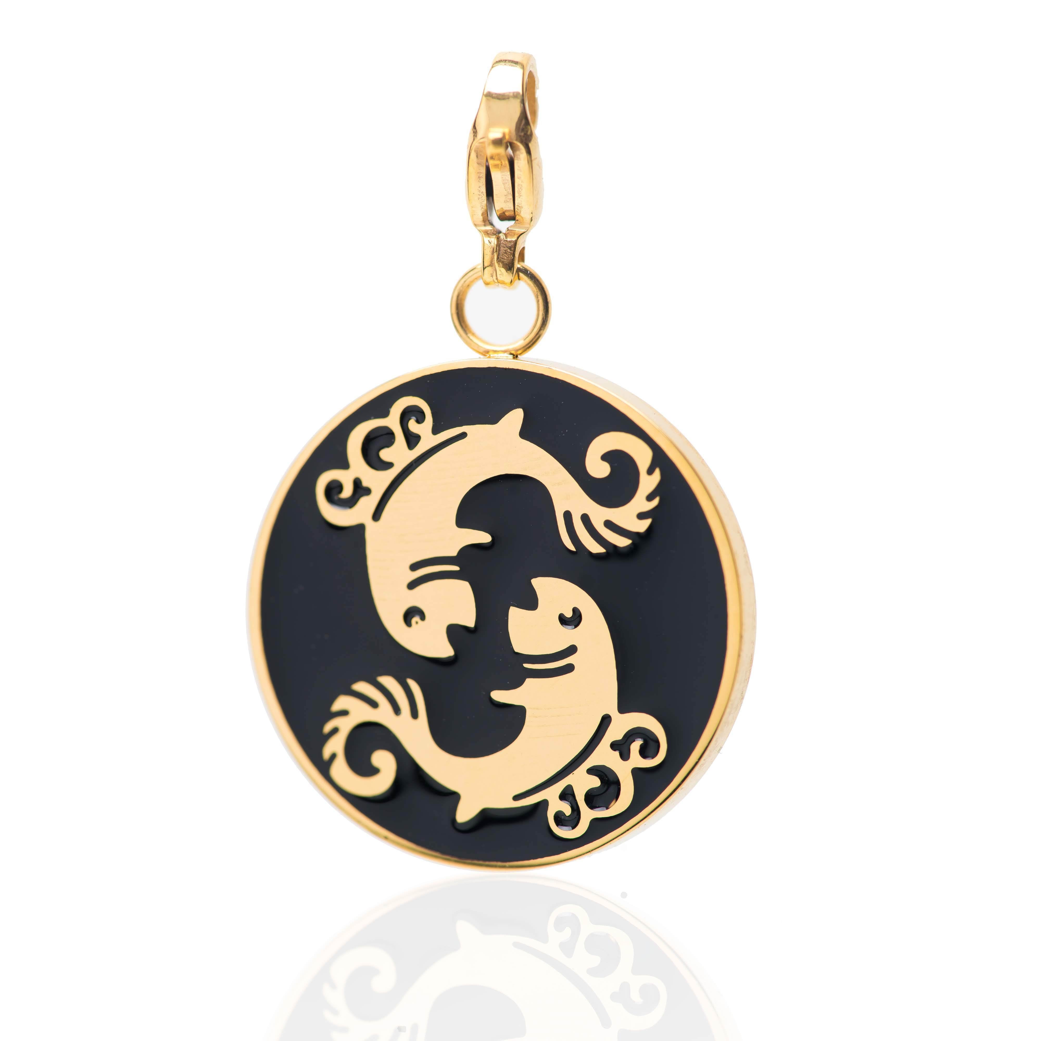 Pisces Zodiac Sign Medallion Necklace