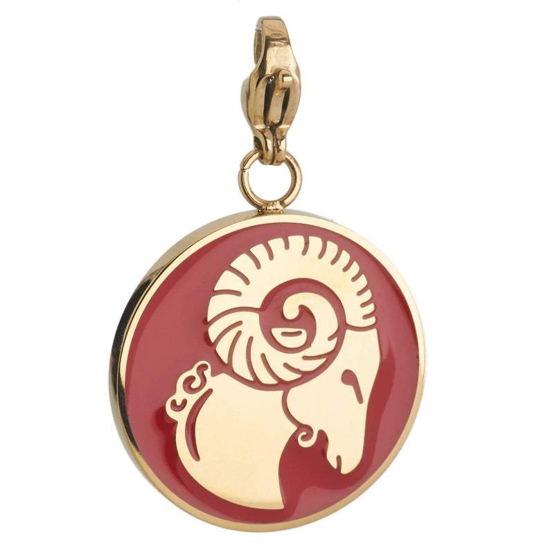 Aries Zodiac Sign Medallion Necklace
