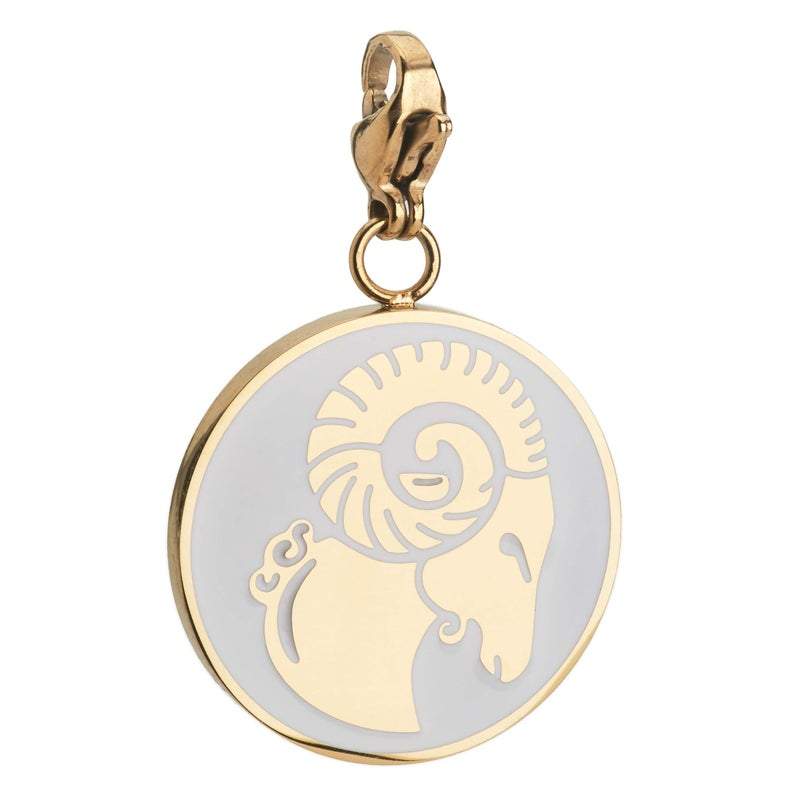 Aries Zodiac Sign Medallion Necklace