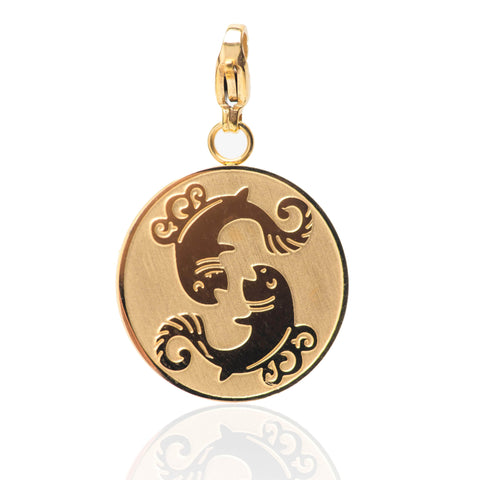 Pisces Zodiac Sign Medallion Necklace