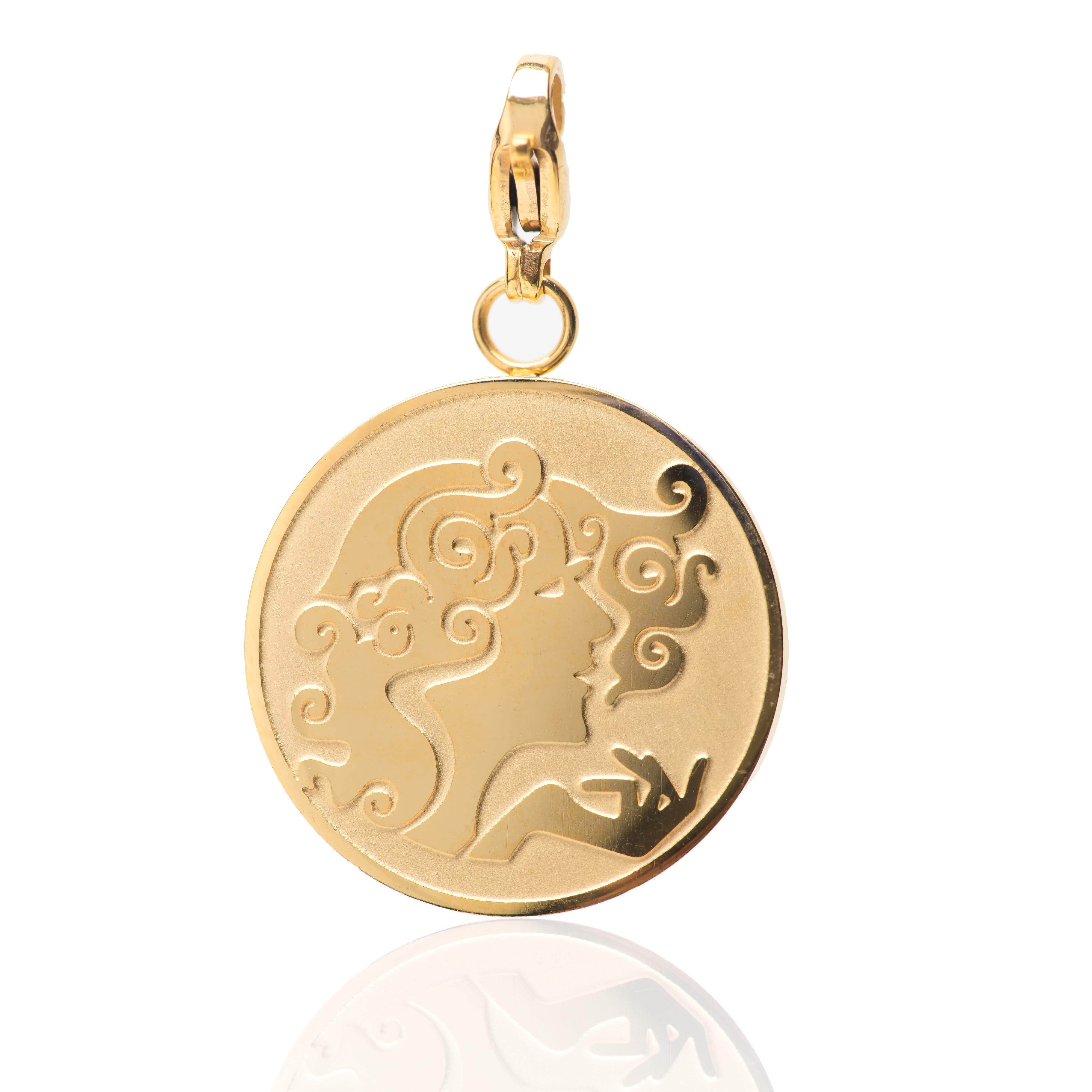 Virgo Zodiac Sign Medallion Necklace