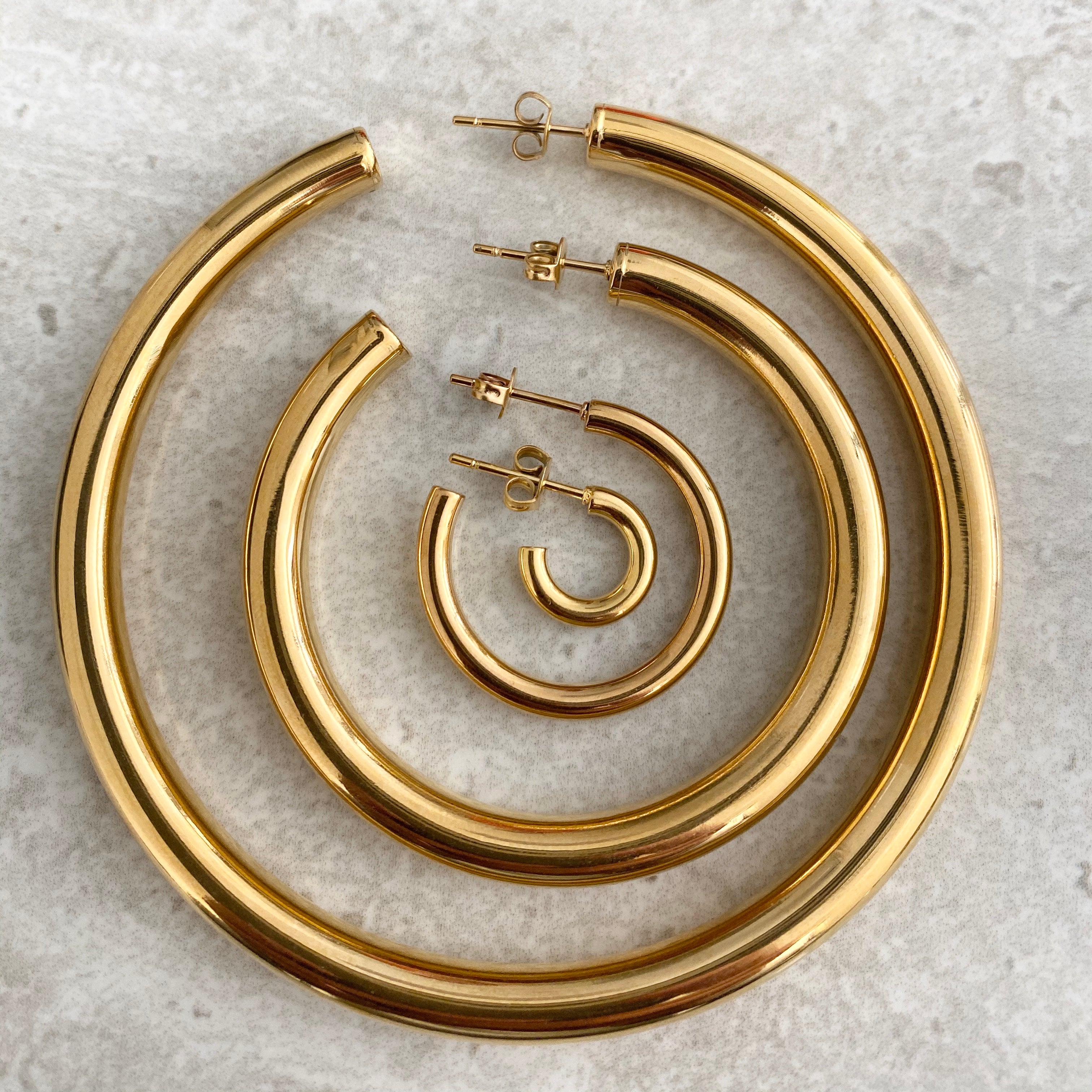 Hailey Hoops - Yellow Gold Set