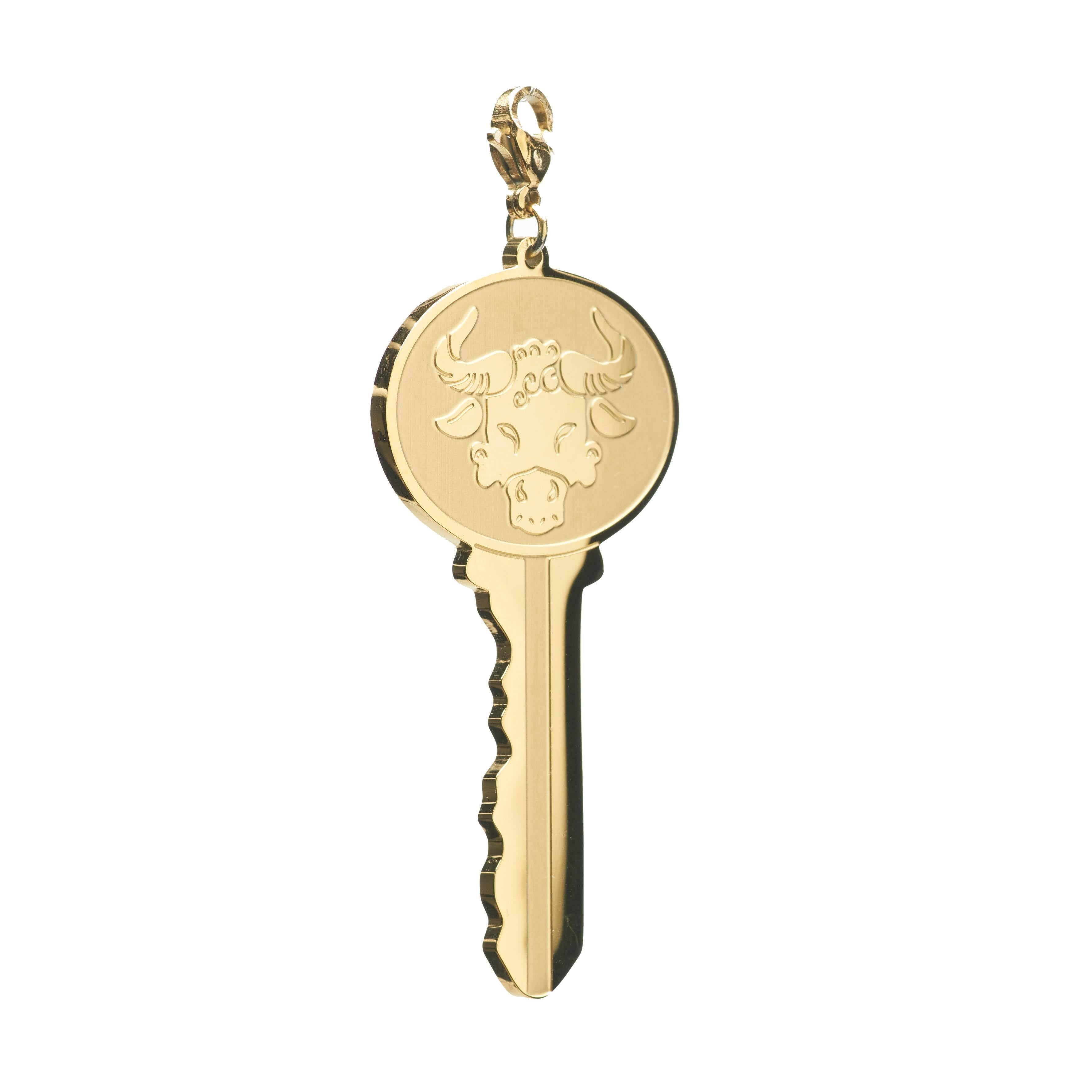 Zodiac Sign Key Pendant Necklace