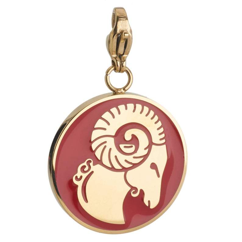Aries Zodiac Sign Medallion Necklace