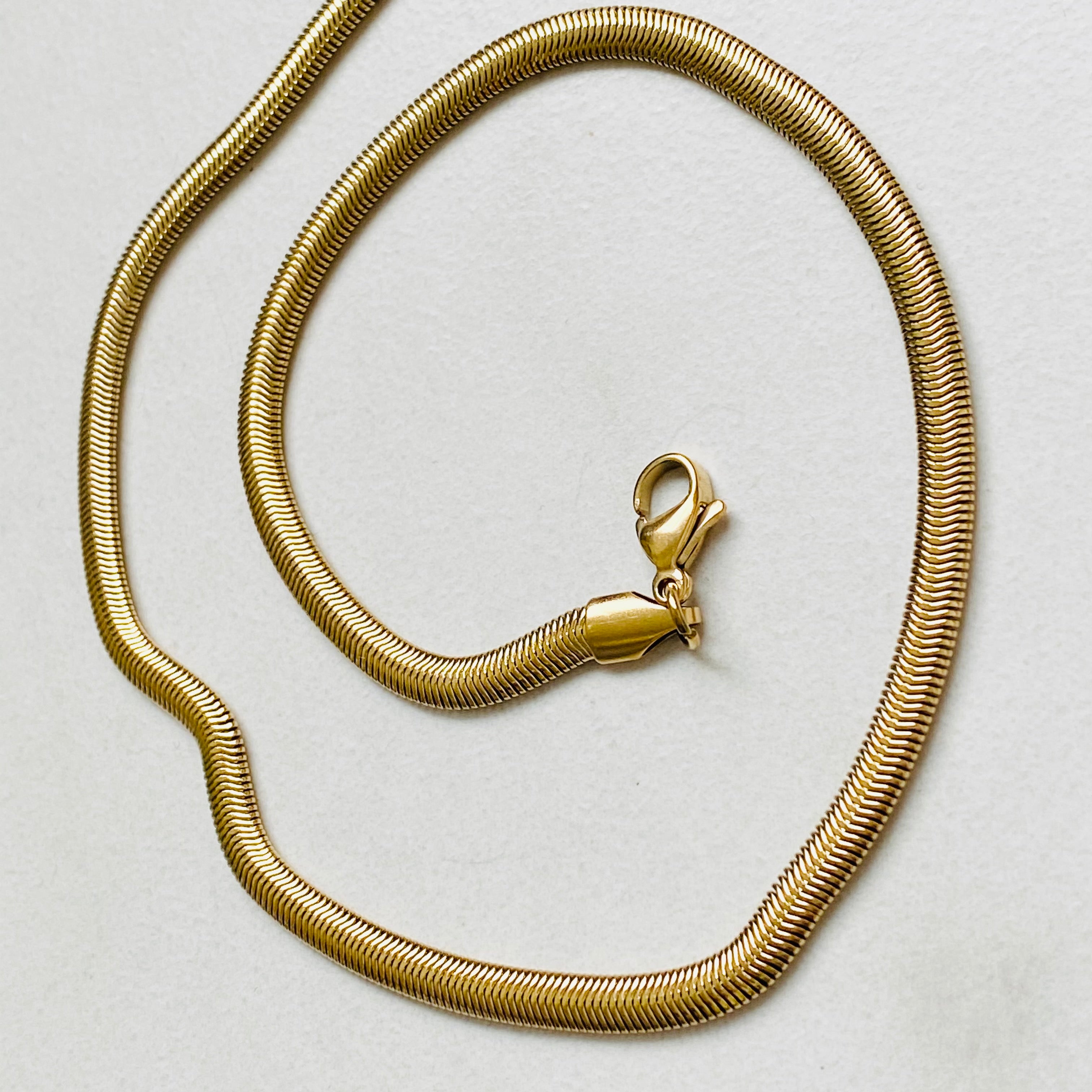 4mm Gold Plated Snake Chain 14” + 3”