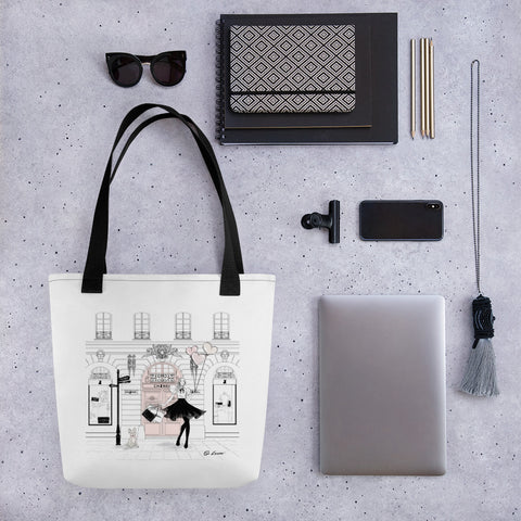 Paris in Pink Tote bag - French Bulldog