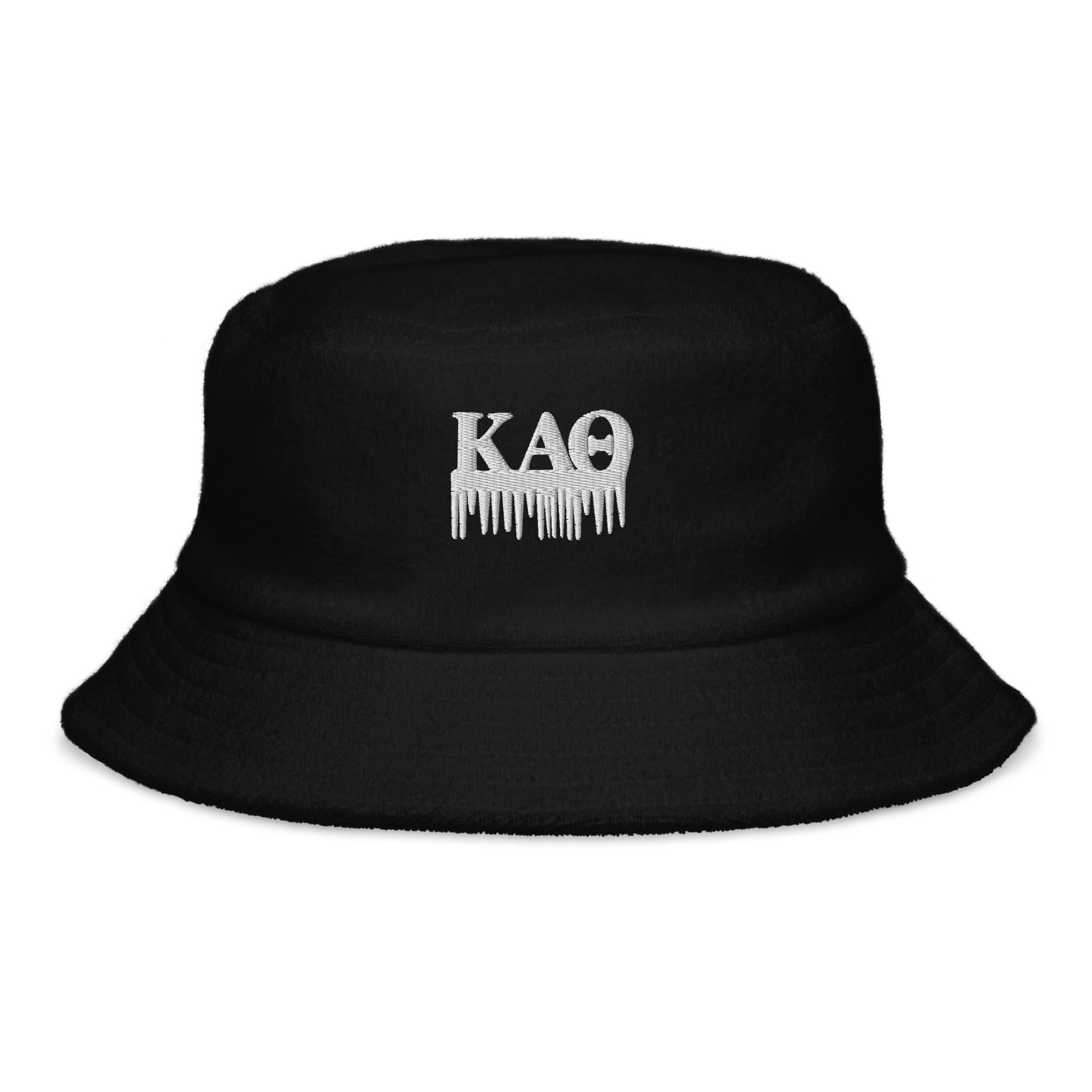 Kappa Alpha Theta Drip Terry Cloth Bucket Hat, Black